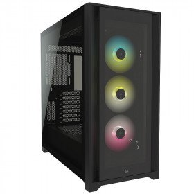 Corsair icue 5000x rgb tempered glass black and red